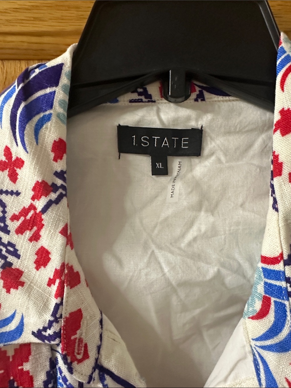 1. State White Maxi Dress with Blue & Red - Picture 2 of 8